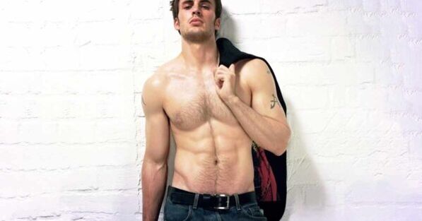 Brutal man with an enlarged penis